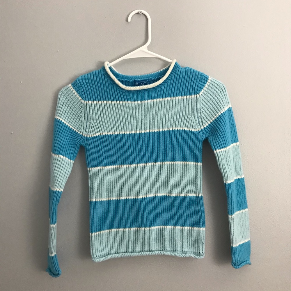 Size 7/8 dark and light blue sweater